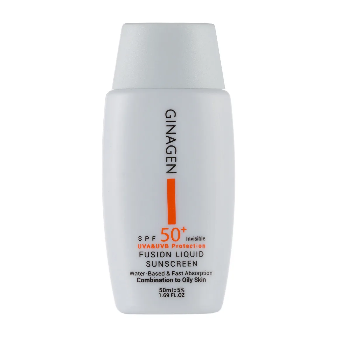 ضد آفتاب بی رنگ ژیناژن مدل Fusion liquid مناسب پوست چرب 50 میلی لیتر — ۱